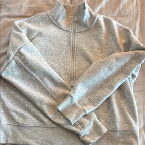 Fabletics Light Gray Zip-Up Sweatshirt